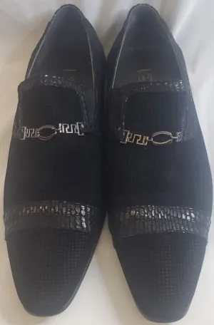Alistair -- Men's Slip On Dress Shoe -- Black Suedine