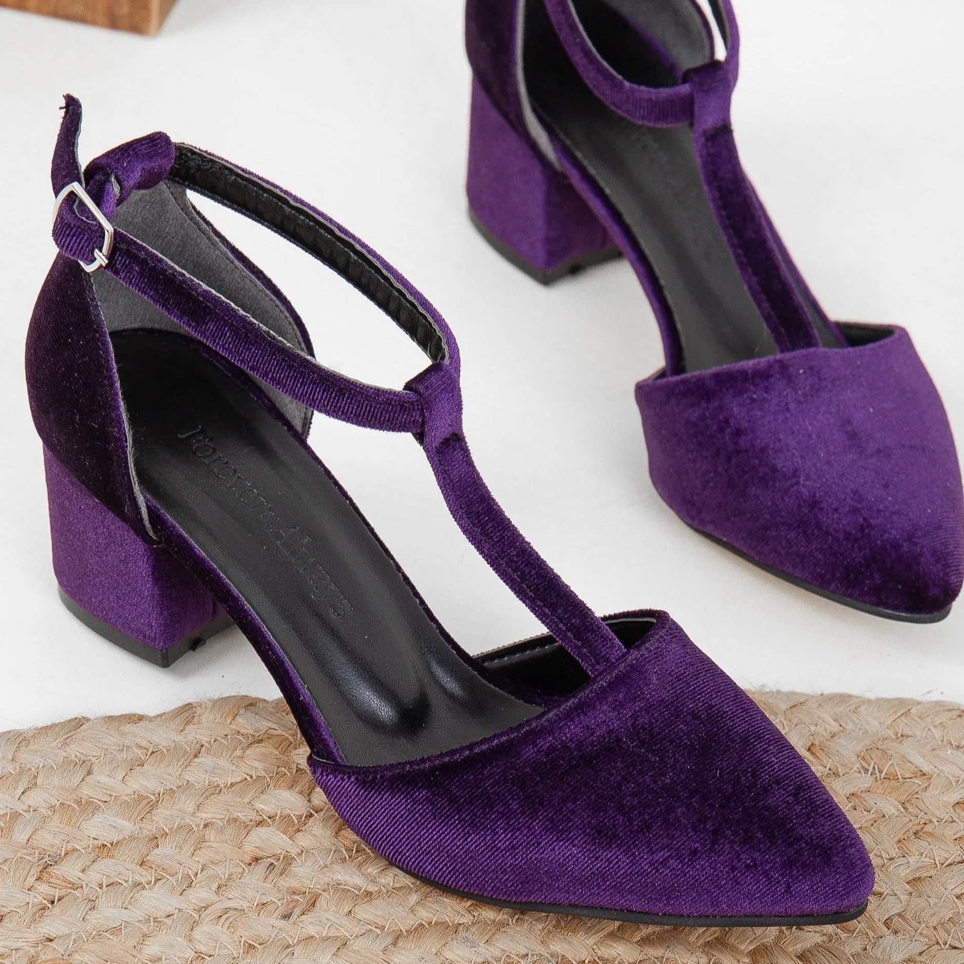 Anicette - Purple Velvet Heels