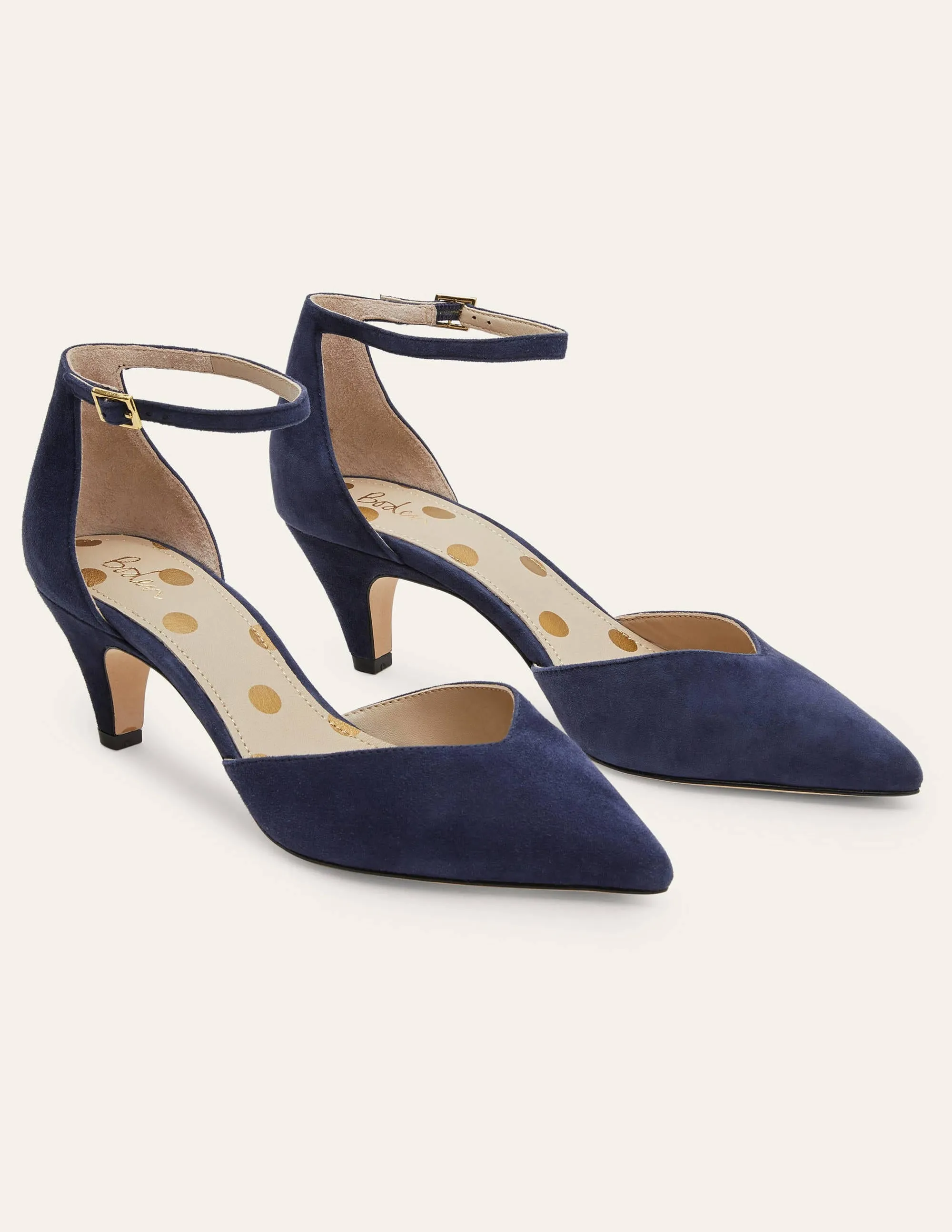 Ankle Strap Heels-Navy