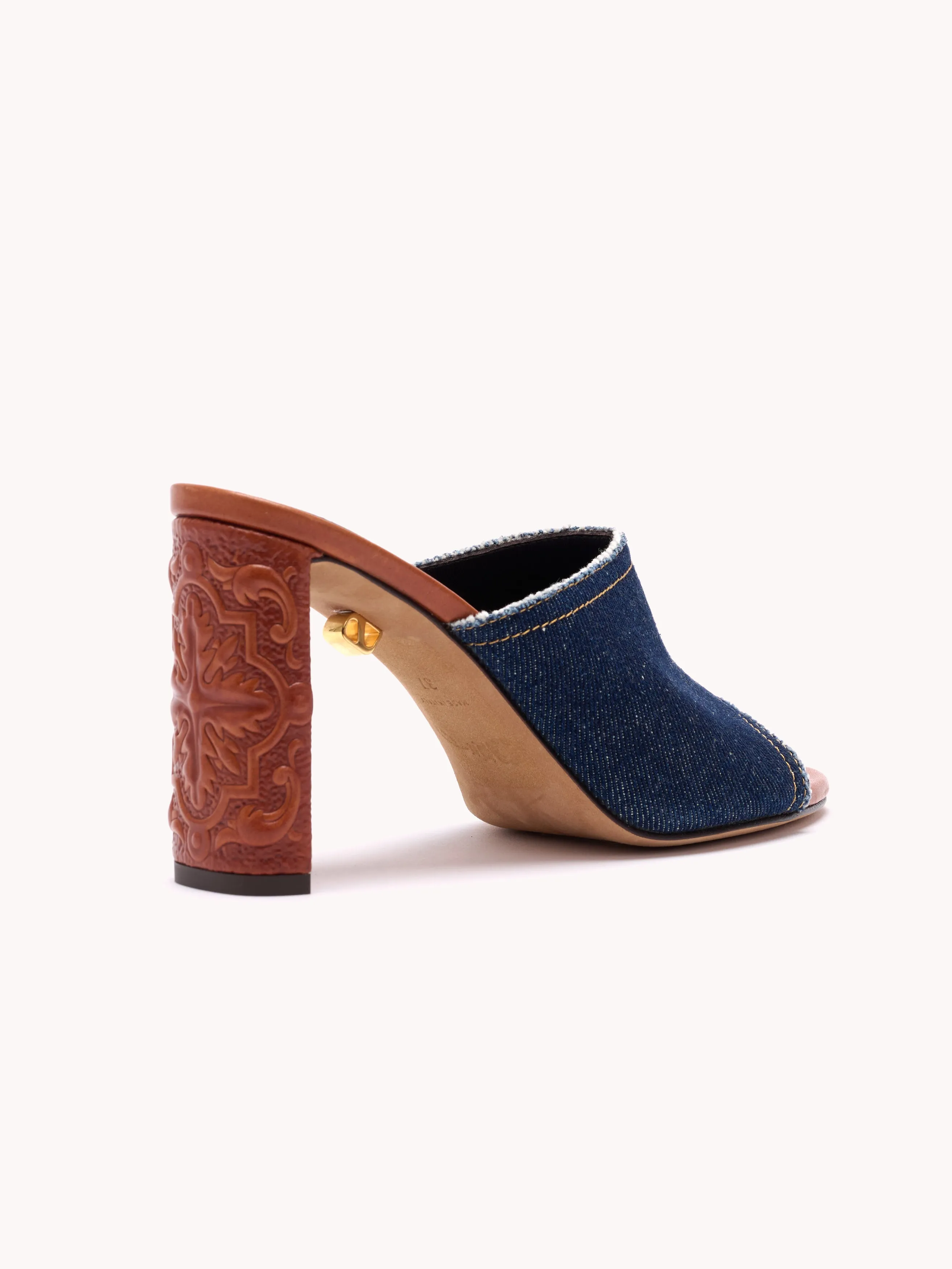 Annabelle Maca High-Heel Indigo Denim Mules