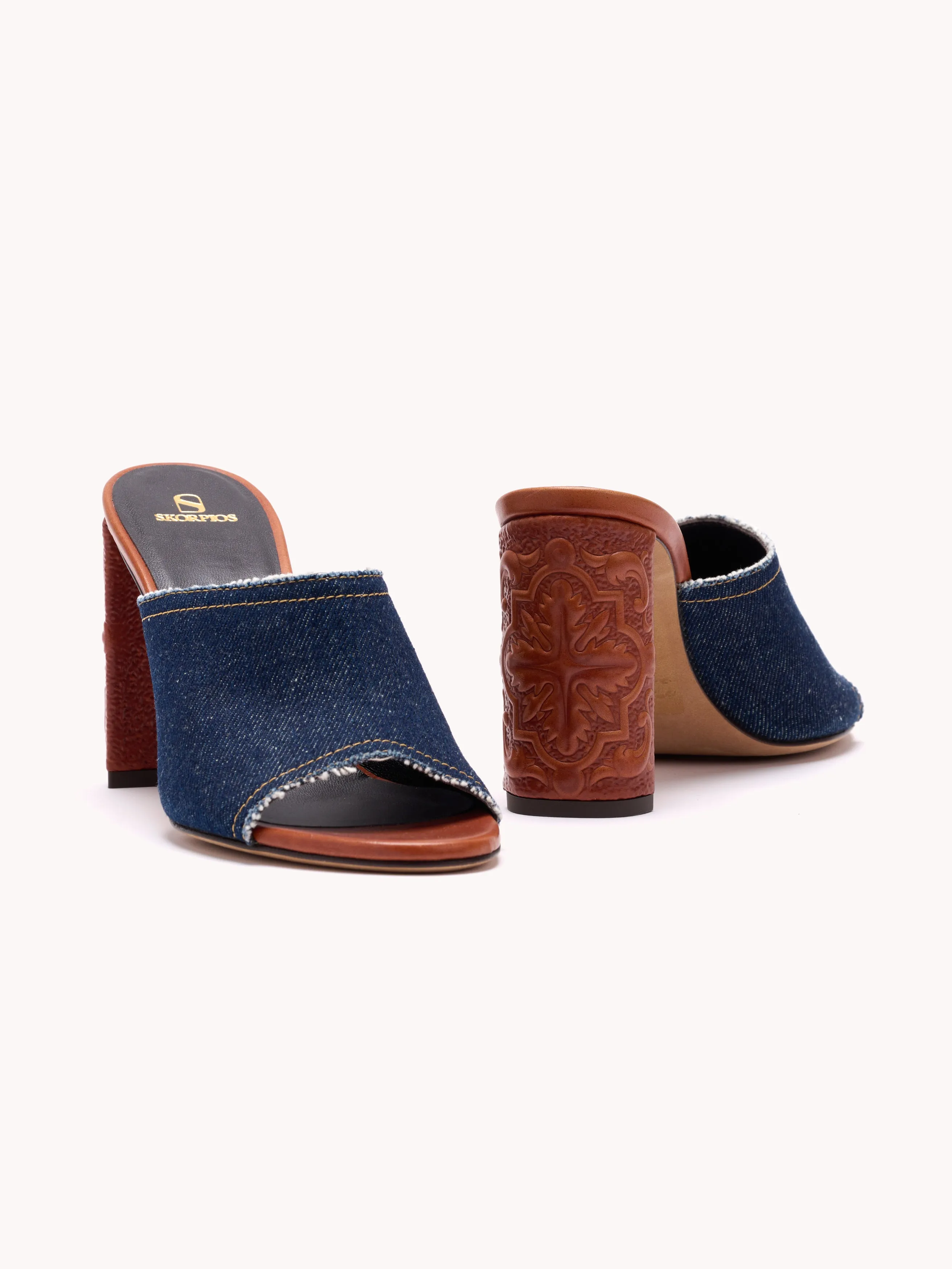 Annabelle Maca High-Heel Indigo Denim Mules