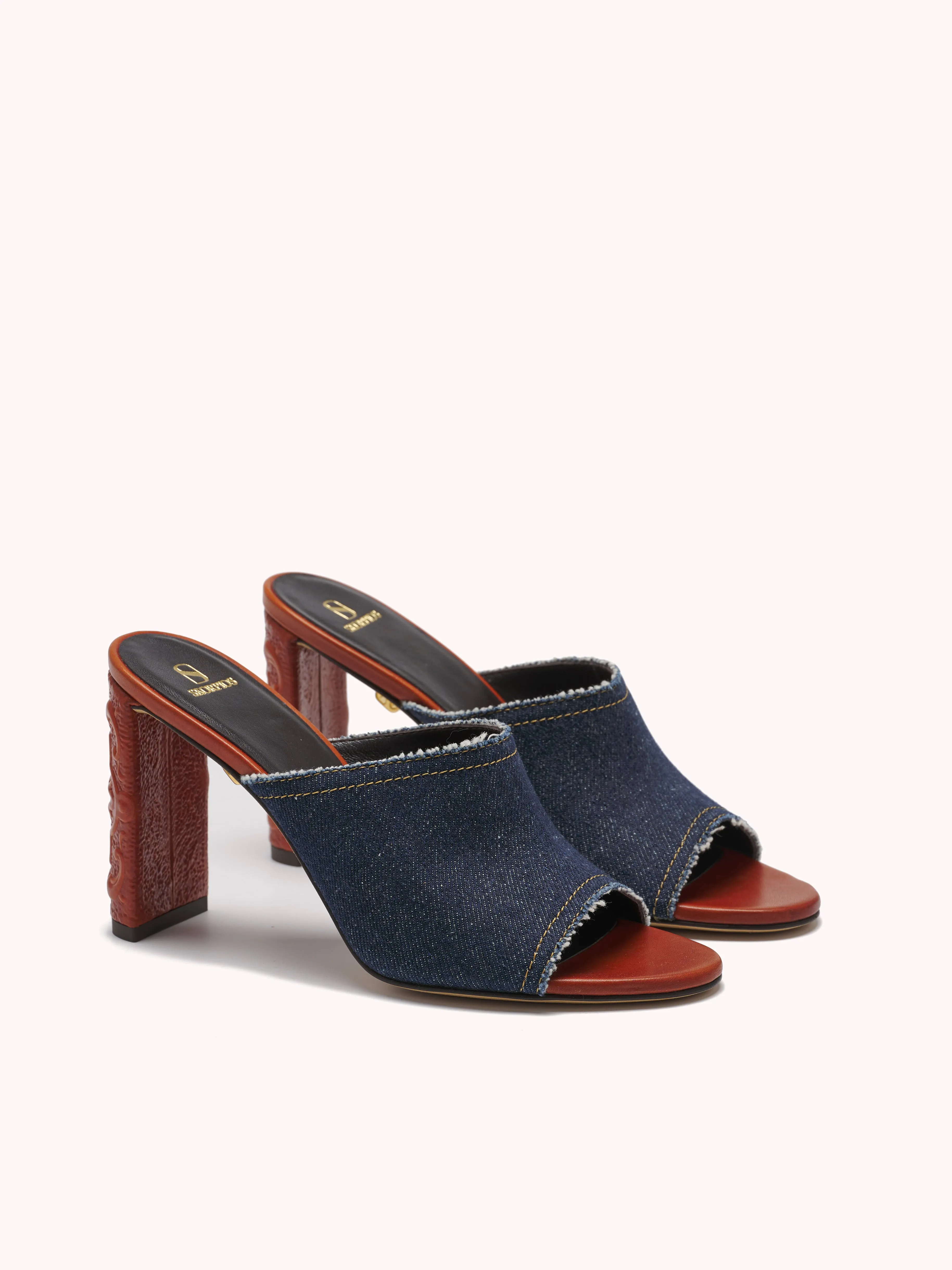 Annabelle Maca High-Heel Indigo Denim Mules