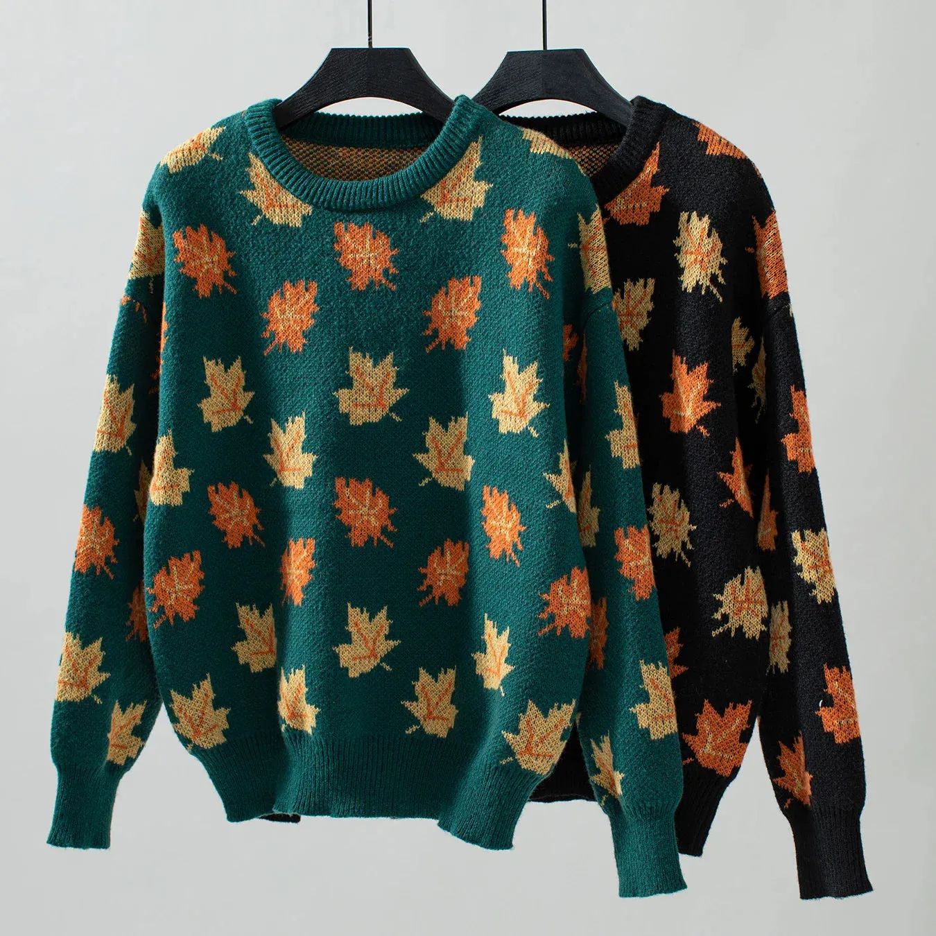 Autumn Leaves Knitted Pullover
