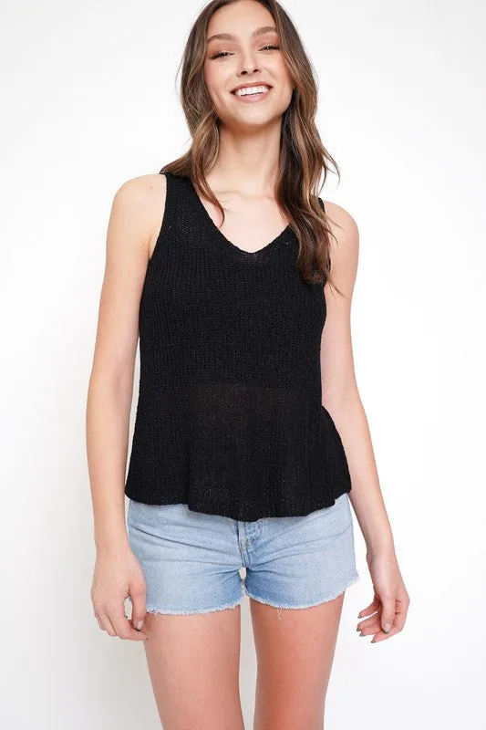 Back Detail Knit Tank