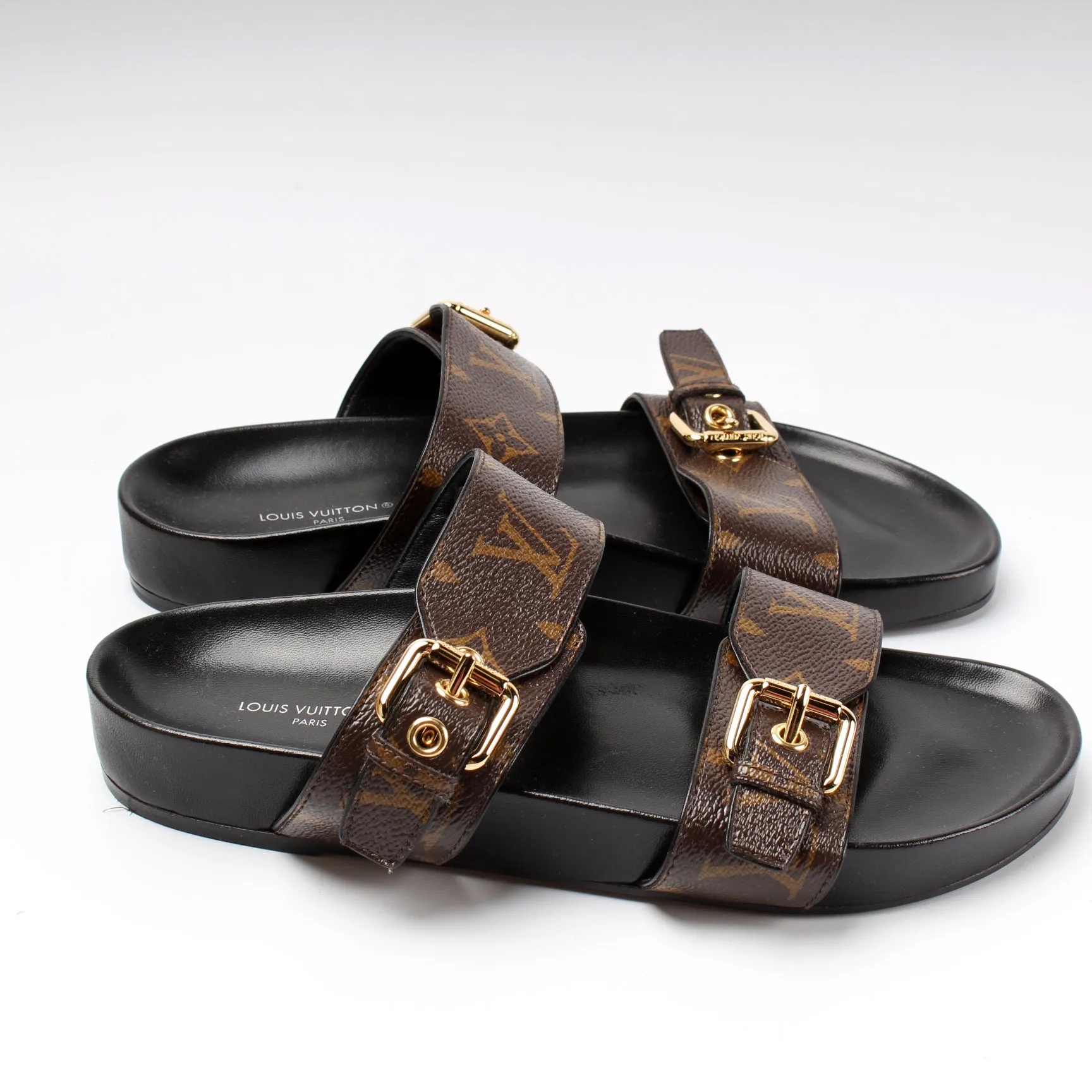 Bom Dia Flat Mules Monogram Size 38