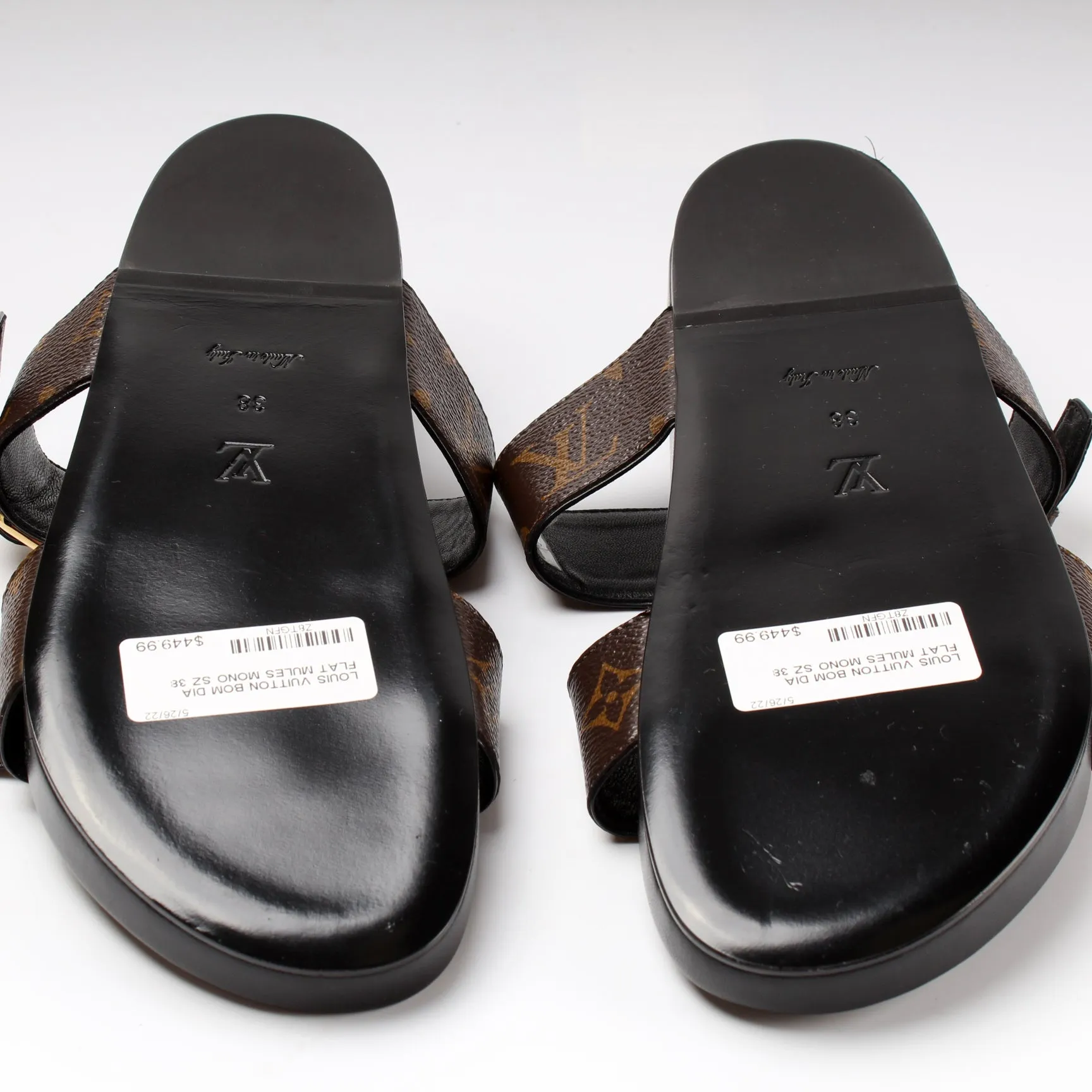 Bom Dia Flat Mules Monogram Size 38