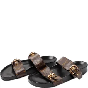 Bom Dia Flat Mules Monogram Size 38