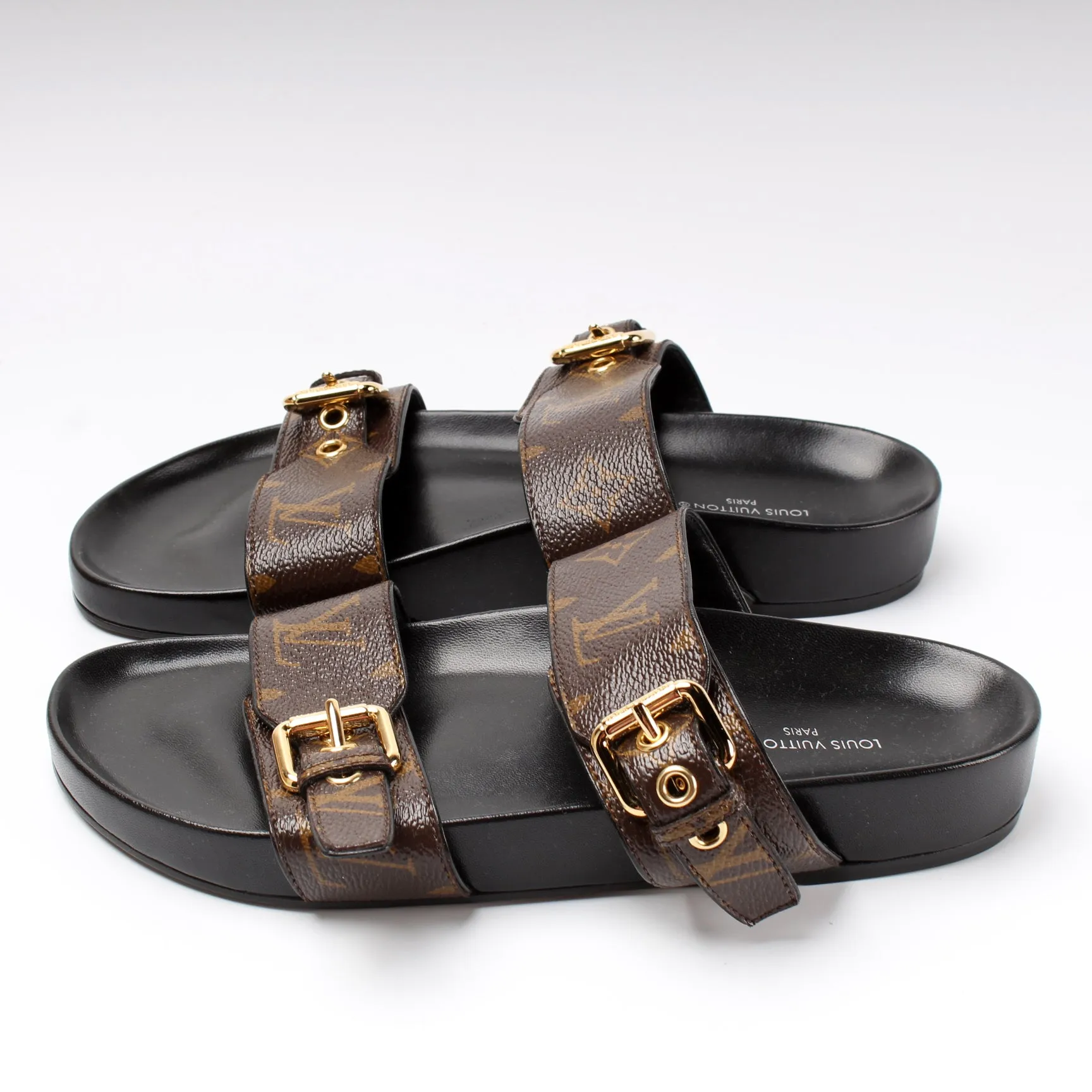 Bom Dia Flat Mules Monogram Size 38
