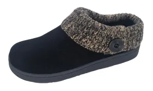 Clarks Womens Suede Leather Comfort Clog Knitted Collar Slipper Plush Faux Fur Trim Indoor Outdoor House Slippers For Women