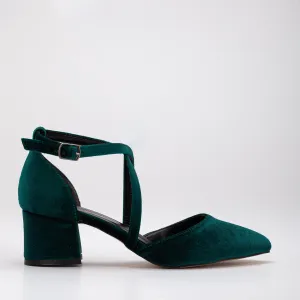 Dolly - Green Velvet Heels
