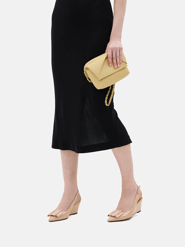 Donatella Bow Buckled Slingback Wedges