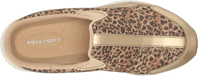 Easy Spirit Travel Time Gold X-Wide Round Leather Closed Toe Slip On Mule Clog