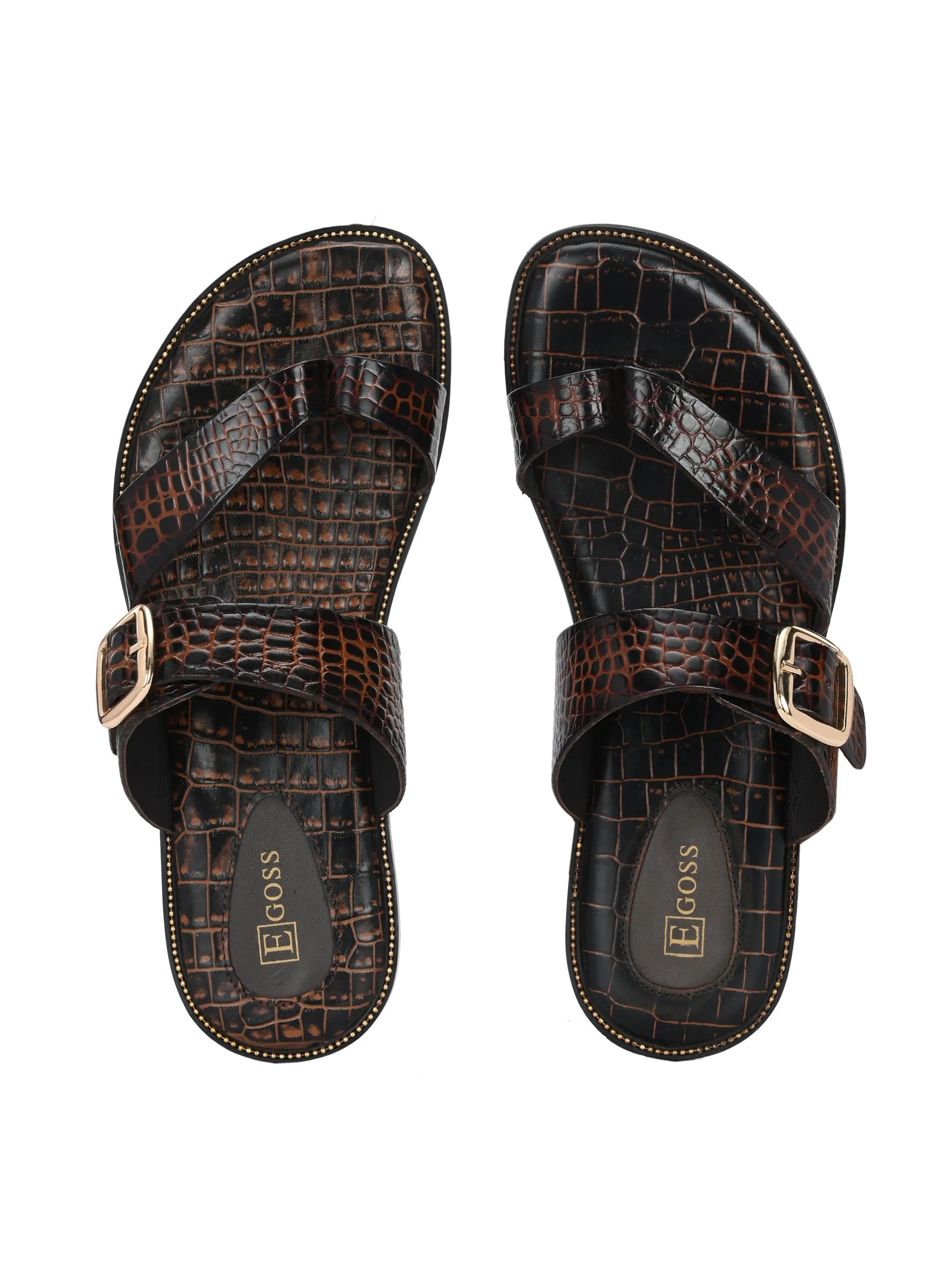 Egoss Ethnic Slippers For Men