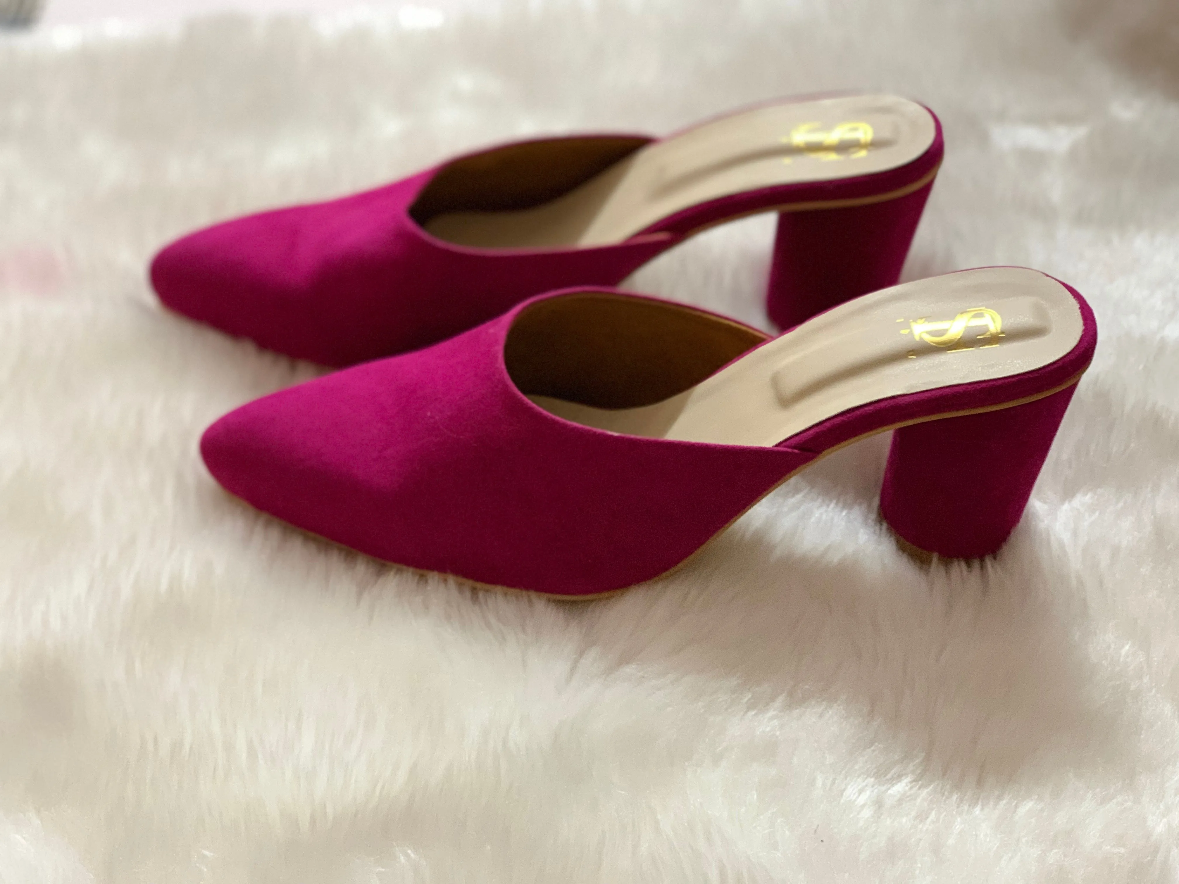 Fuchsia Pink Mules