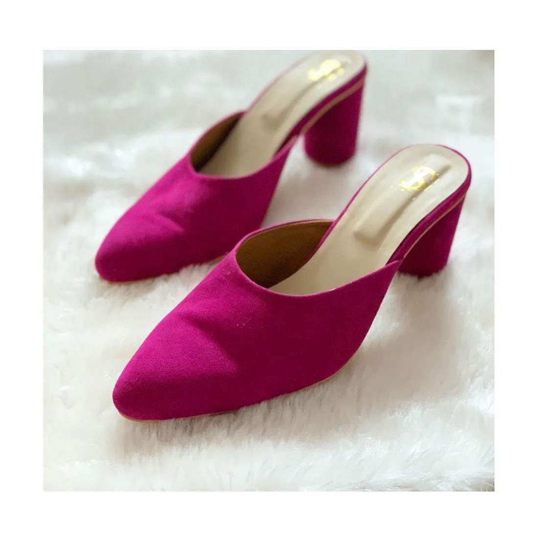 Fuchsia Pink Mules