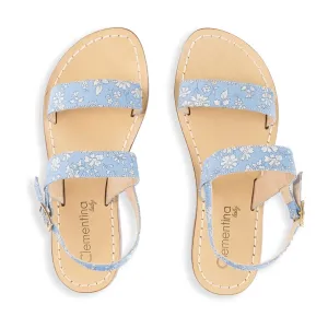 Handmade Sandals in Blue Liberty Fabric