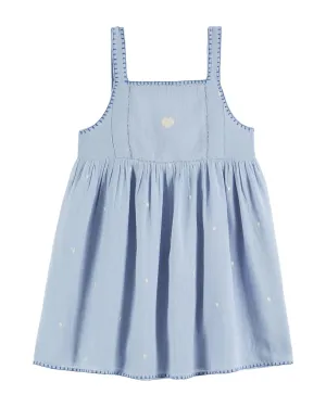 Heart Embroidered Dress in Ecume