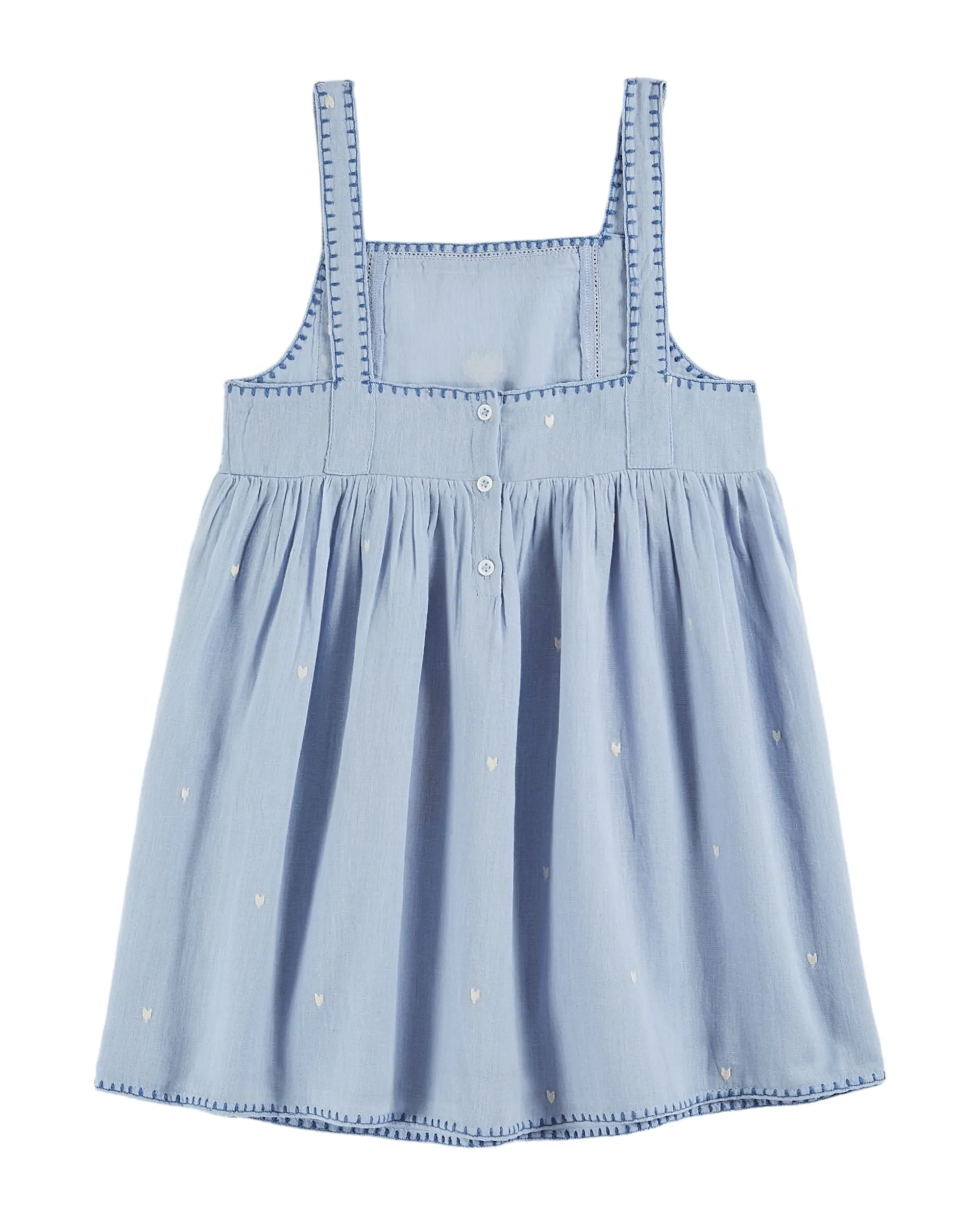 Heart Embroidered Dress in Ecume