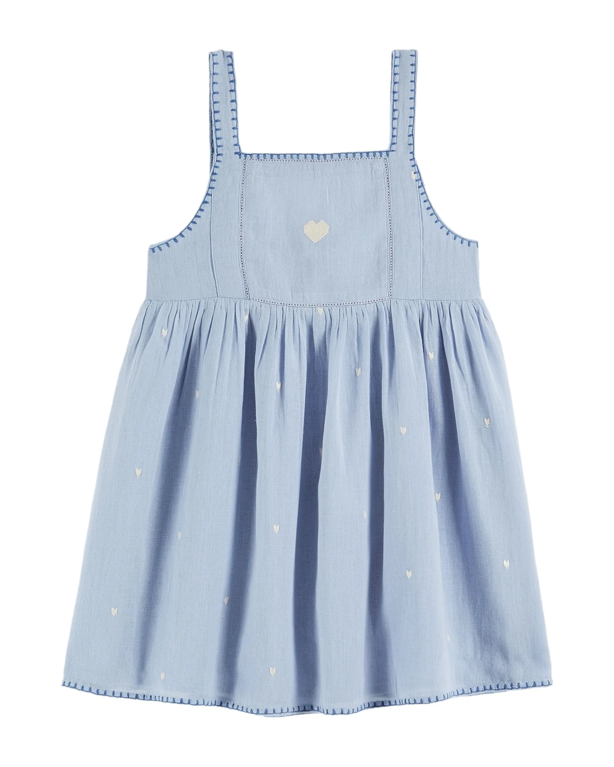 Heart Embroidered Dress in Ecume