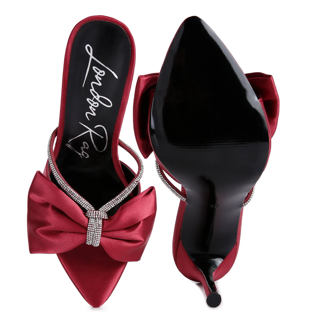 High Heeled Satin Sandal
