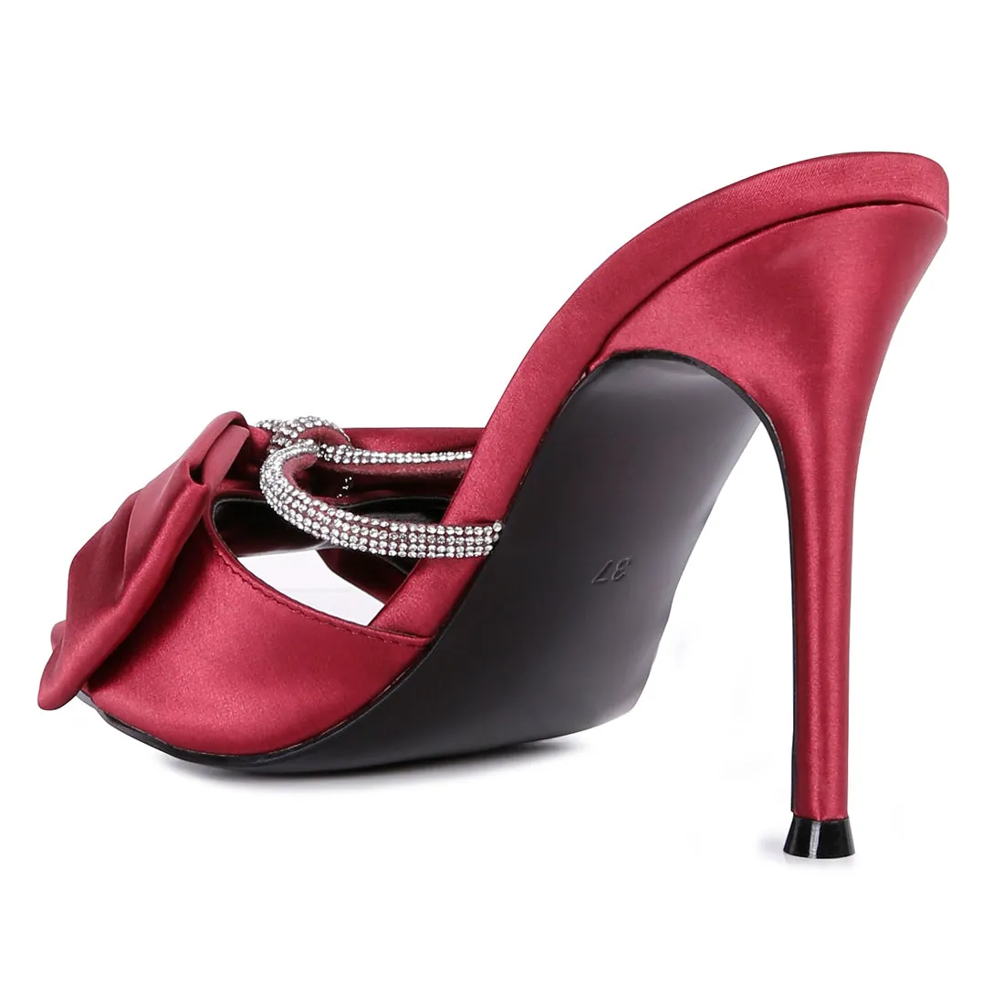 High Heeled Satin Sandal