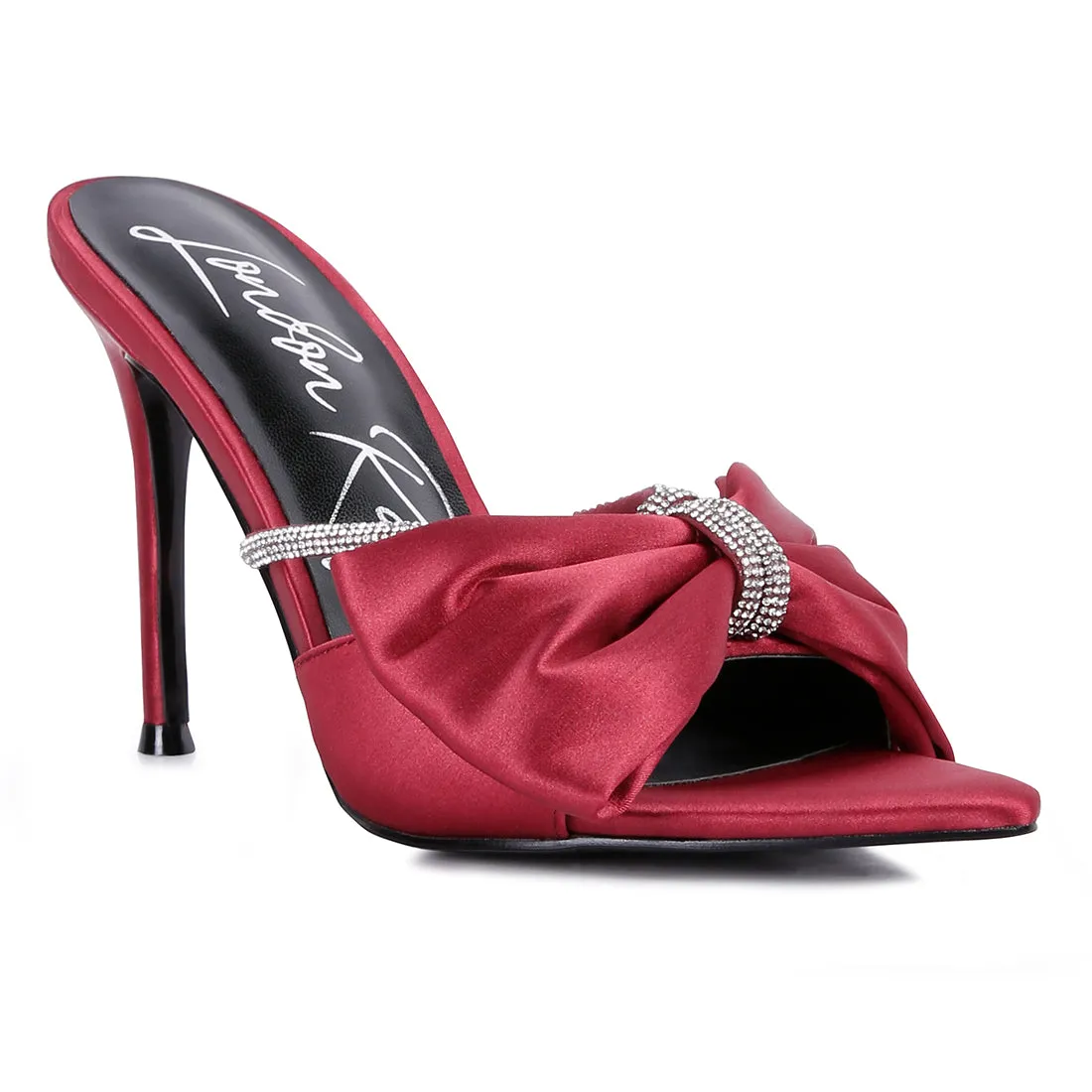 High Heeled Satin Sandal