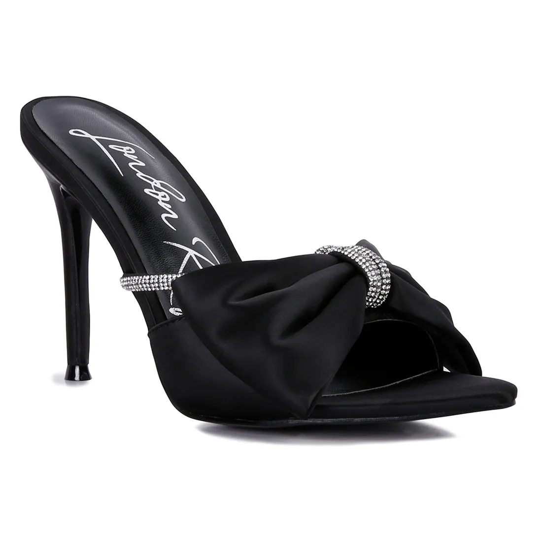 High Heeled Satin Sandal