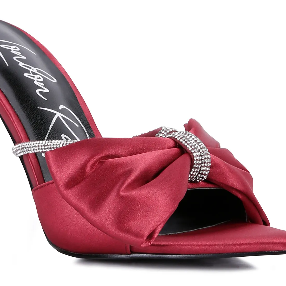 High Heeled Satin Sandal