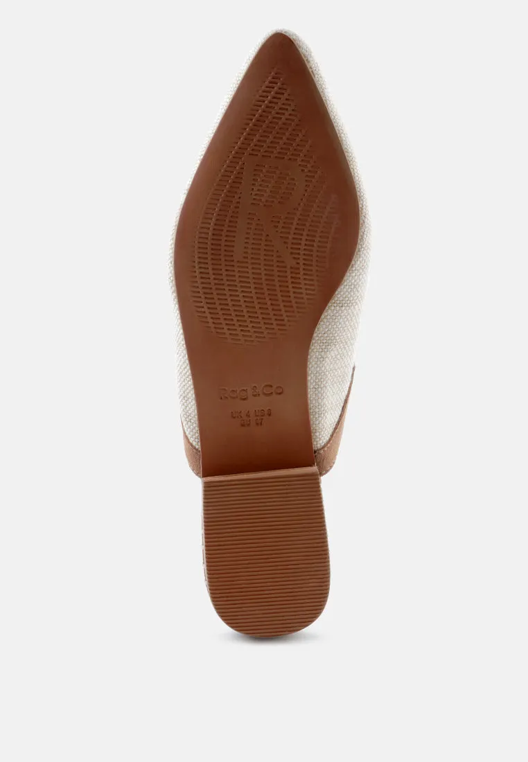 Iva Pointed Toe Fabric Mules