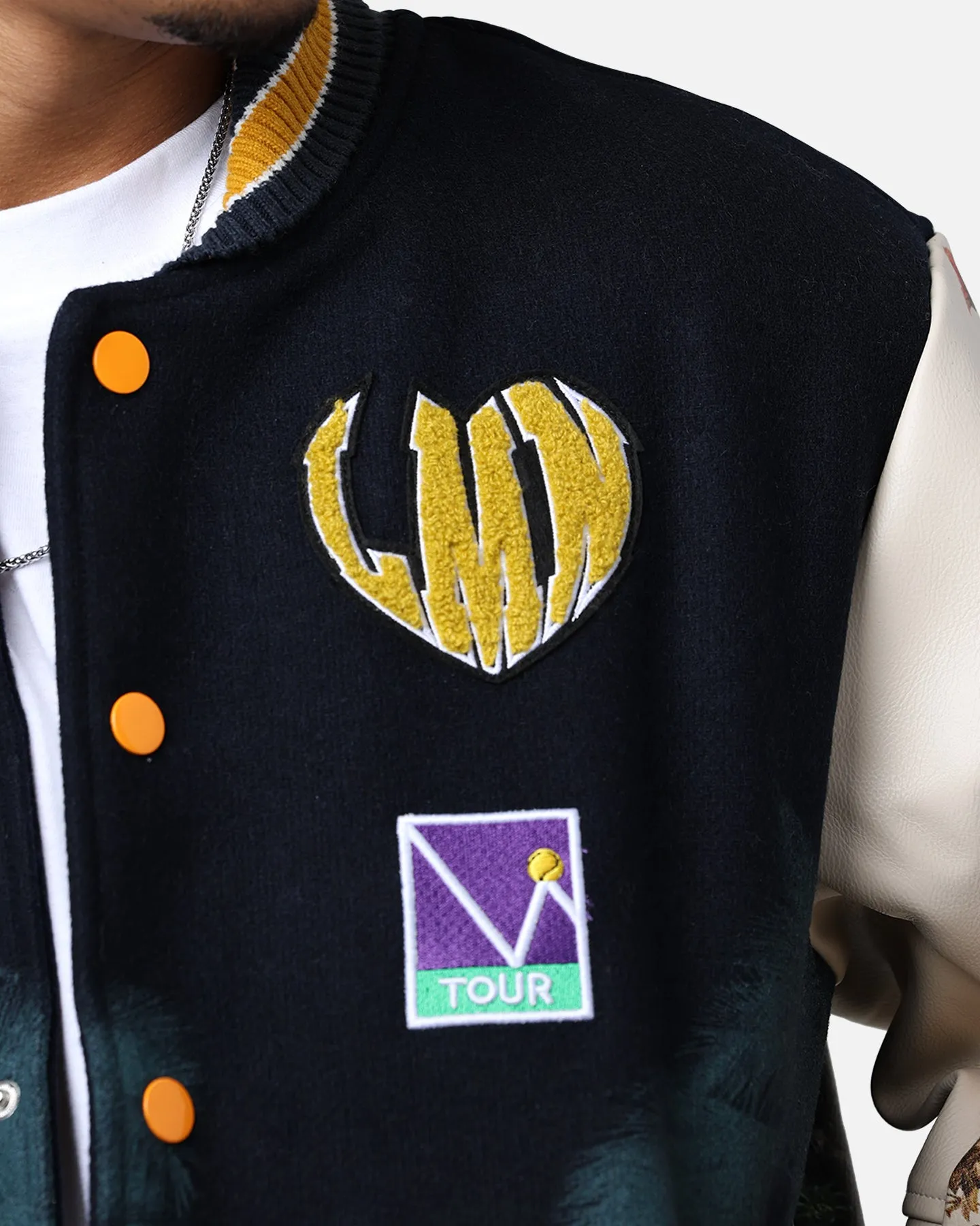 Lifted Anchors "Kournikova" Varsity Tennis Jacket Deep Navy