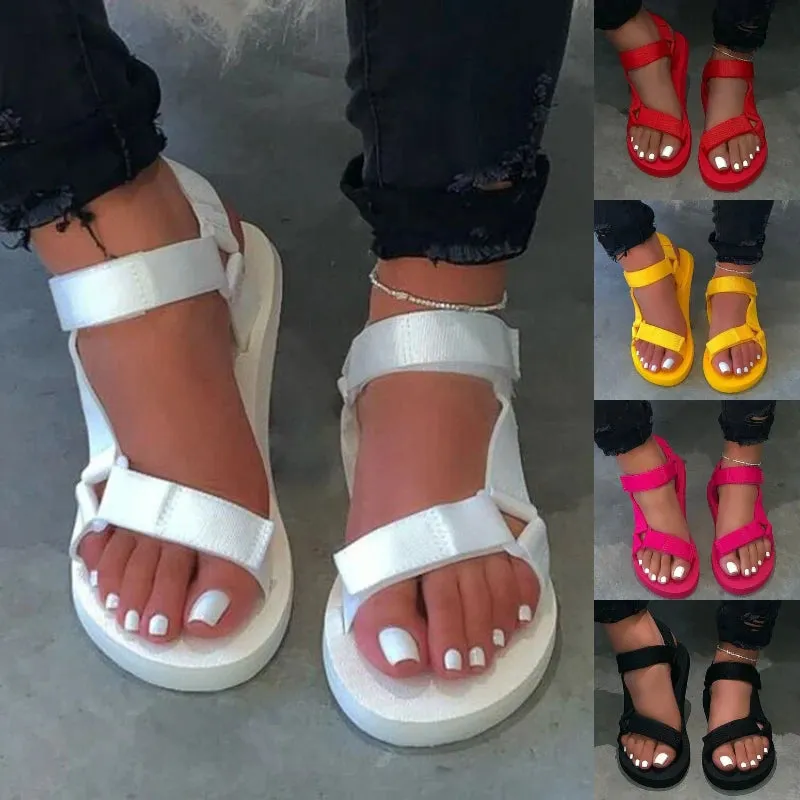 New Women Summer Soft Slip Sandals Buckle Strap Foam Sole