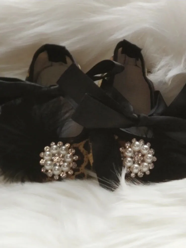 "Leopard Luxury" Occasion Baby Shoes   Headpiece Set