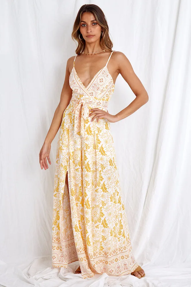 Travel Happy Jumpsuit Yellow