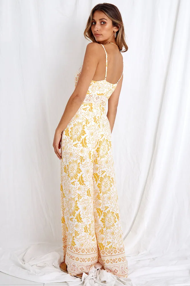 Travel Happy Jumpsuit Yellow