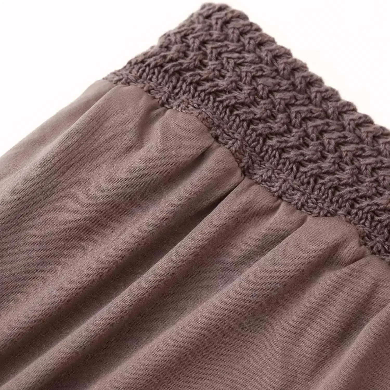 Tricot Chic Knitted Set – Brown – High-waisted knitted skirt