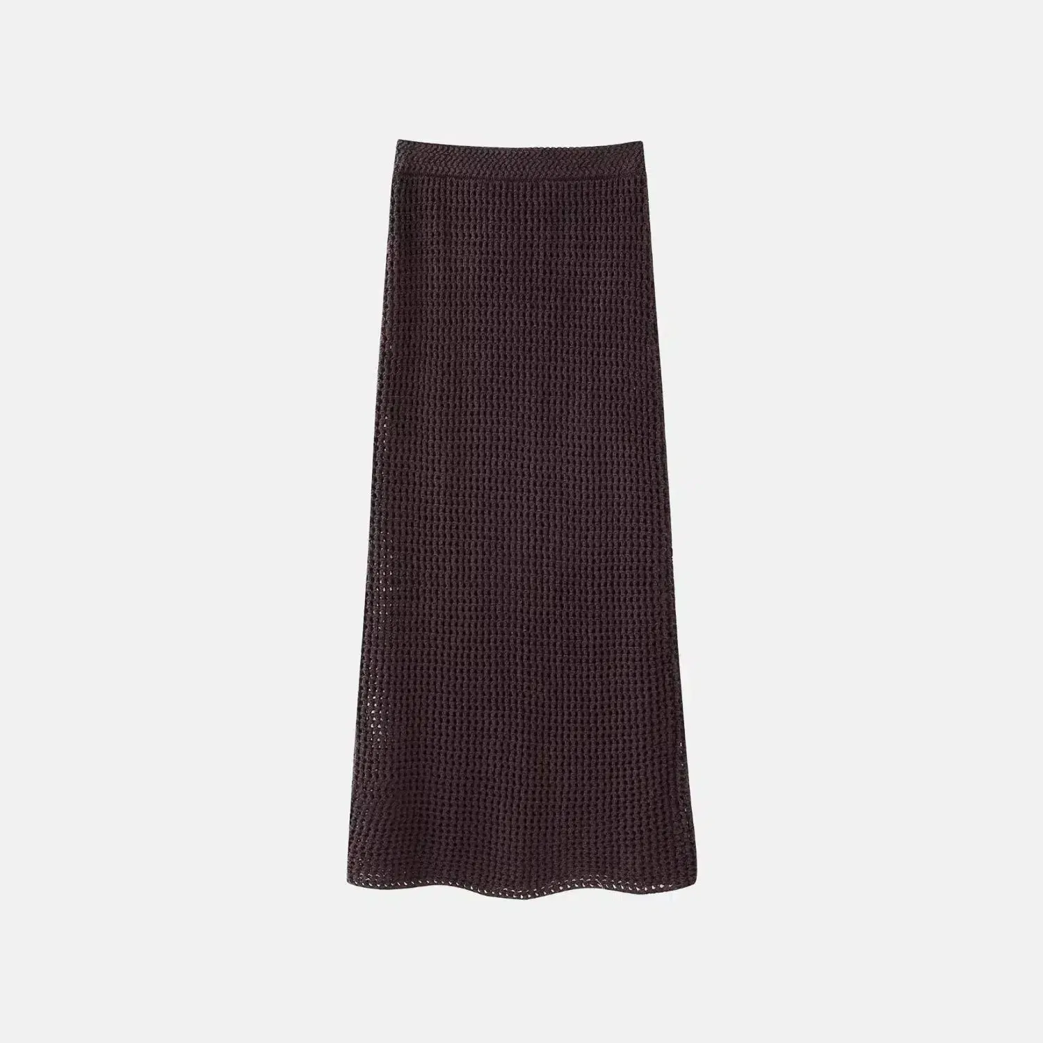 Tricot Chic Knitted Set – Brown – High-waisted knitted skirt