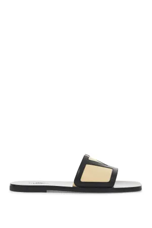 Two-Tone Leather Slides