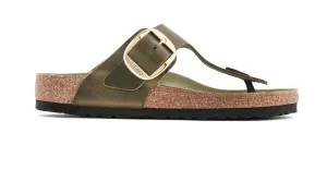 WOMEN'S BIRKENSTOCK GIZEH BIG BUCKLE SANDAL | OLIVE GREEN  OILED LEATHER