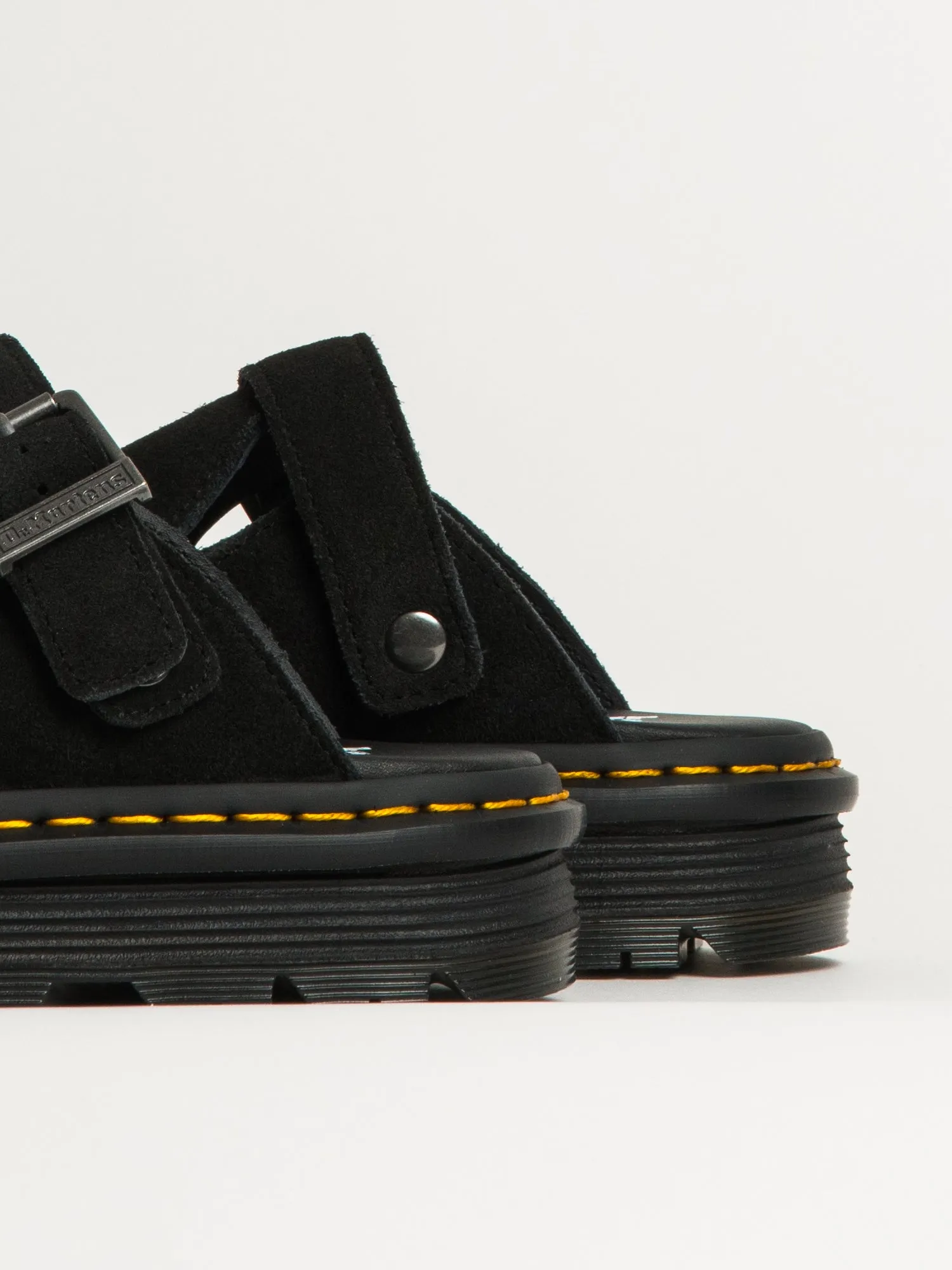 WOMENS DR MARTENS ZEBZAG SUEDE MULE - BLACK